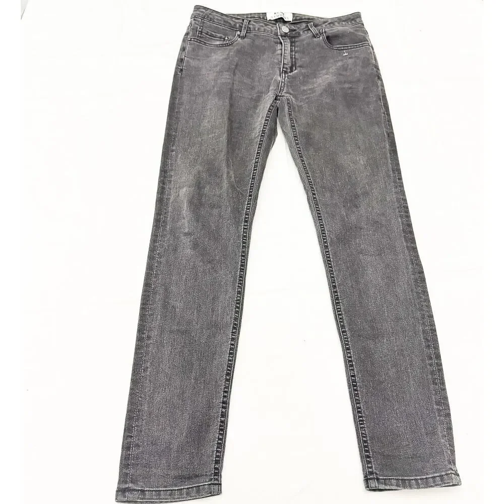 Acne Studios Skin 5 Used Black Stretch Black Charcoal Denim Jeans Size 23